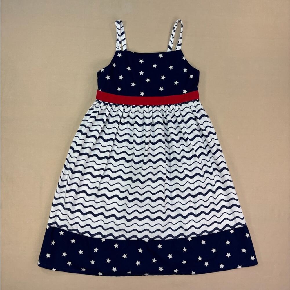 Beebay Girls Navy, Red, & White Kids Dress with Stars & Stripes Size 8 July 4th